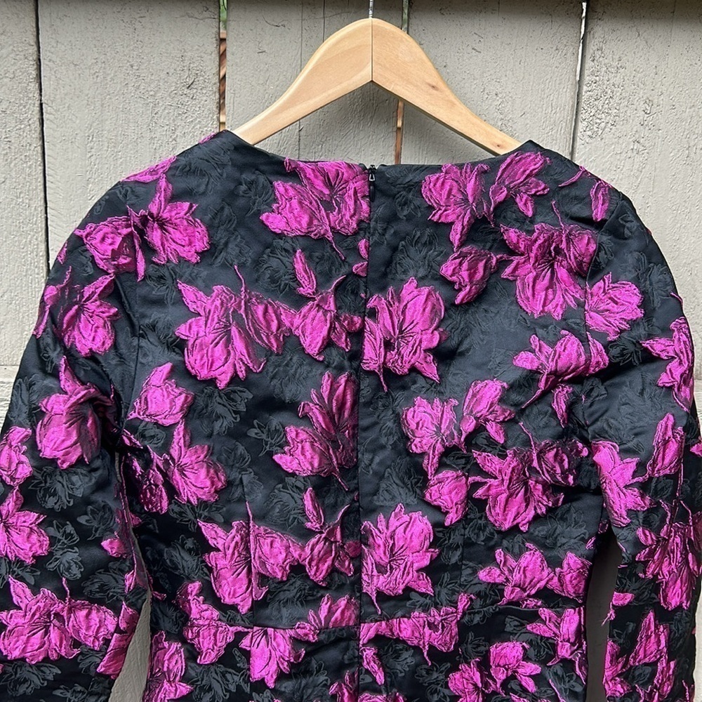 Lulu's Elegant Taste Black and Pink Floral Jacquard Mini Dress New With … - Picture 10 of 10